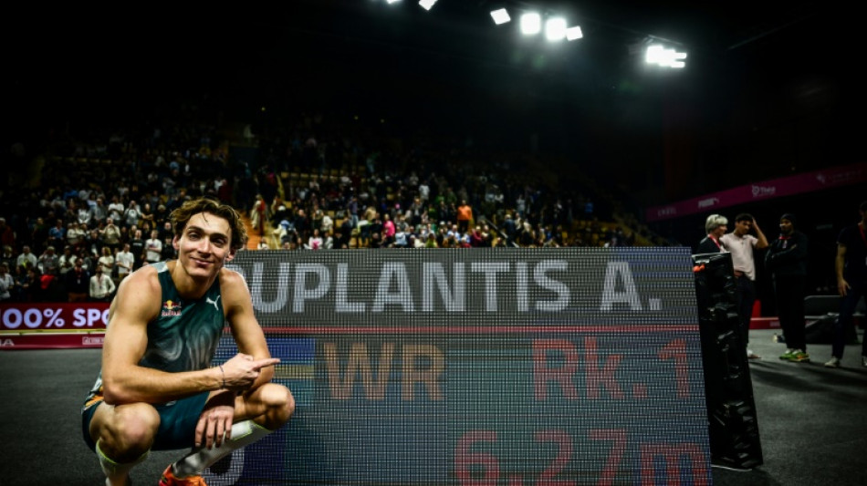 Duplantis breaks his own pole vault world record with leap of 6.27m   