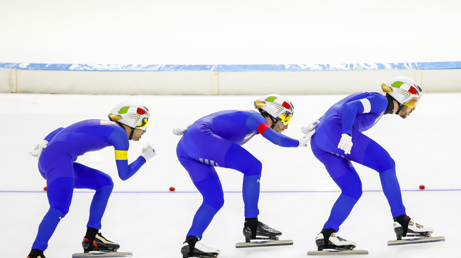 Ghiaccio: mondiali velocità; Italia argento nel team pursuit