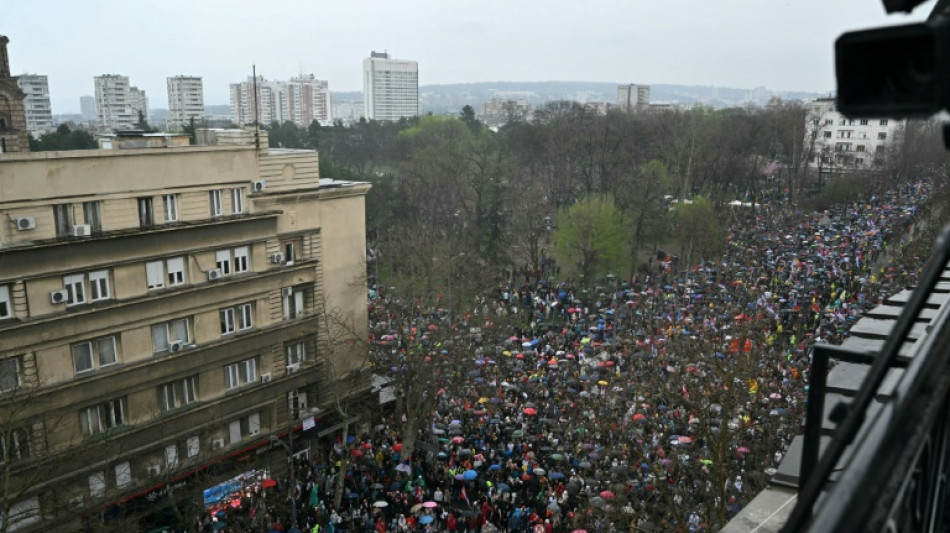 Tens of thousands rally in Serbia's capital for anti-graft rally